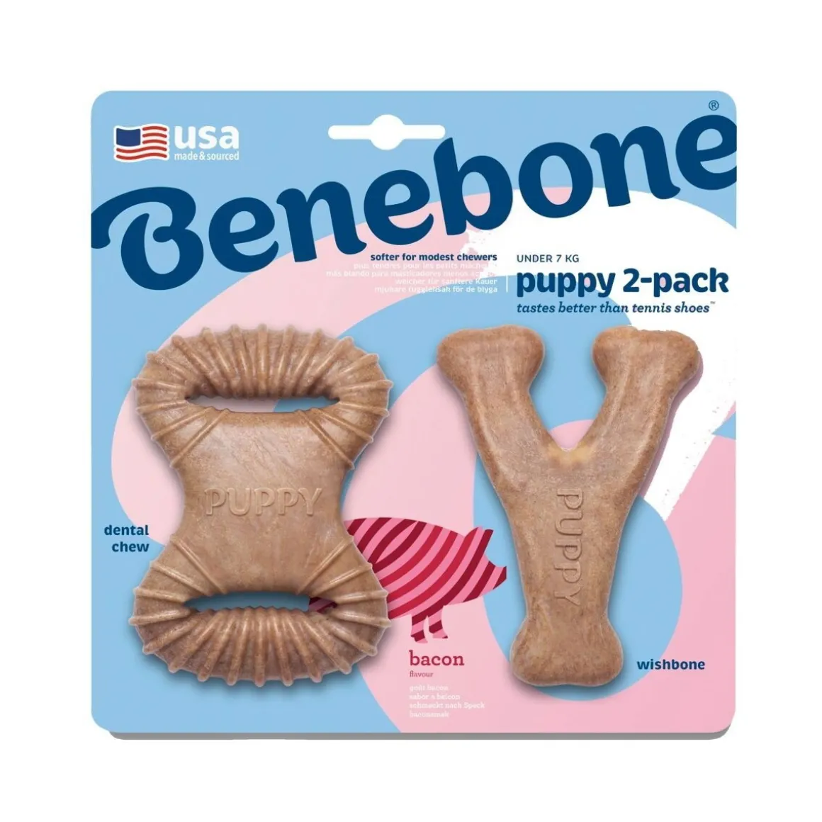 Benebone Puppy 2 kpl - Dental Chew/Wishbone Bacon Tiny