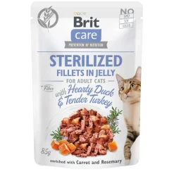 Brit Care Jelly Sterilized ankka & kalkkunafilee hyytelössä 85 g