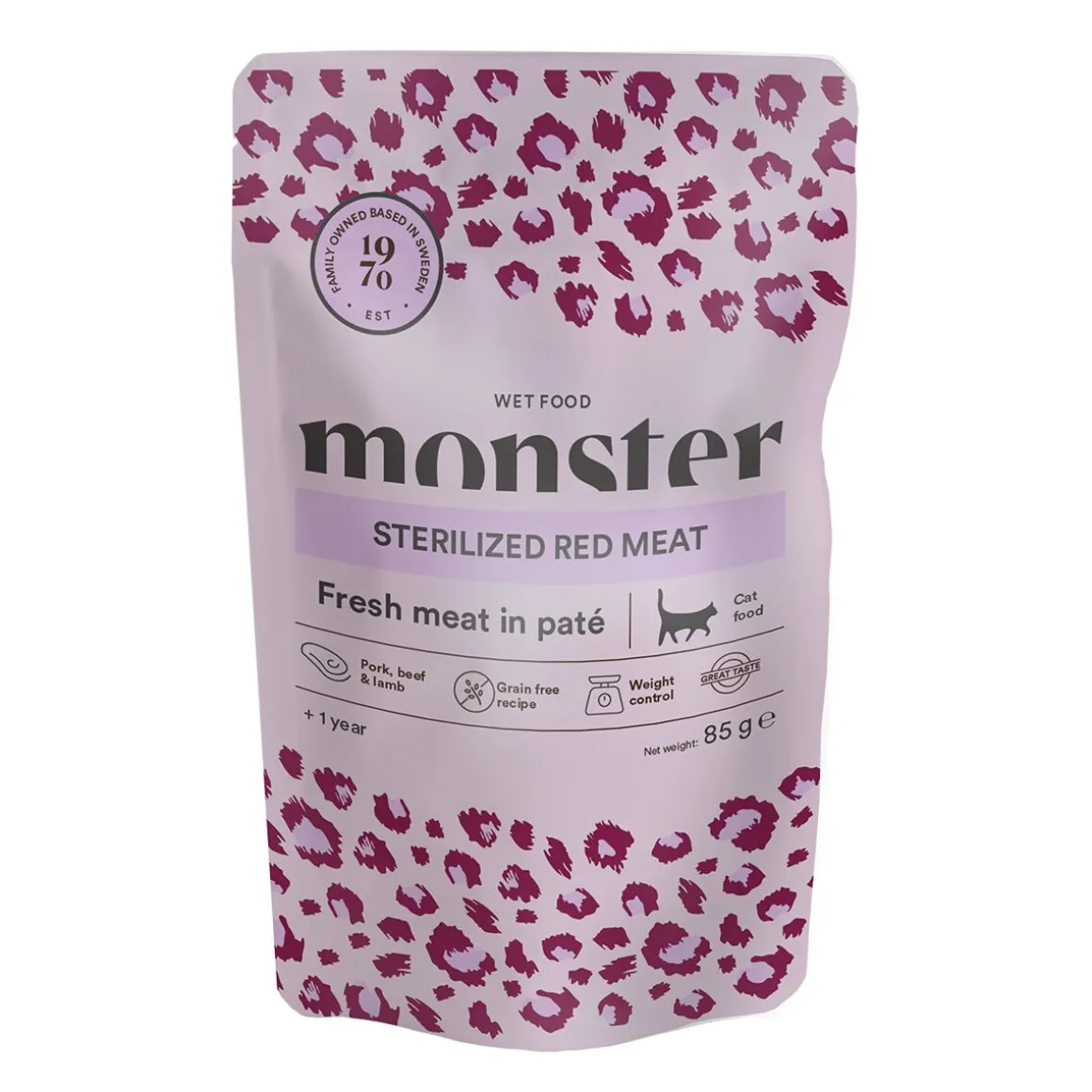 Monster Cat Adult Sterilized Red Meat Patee 85 g