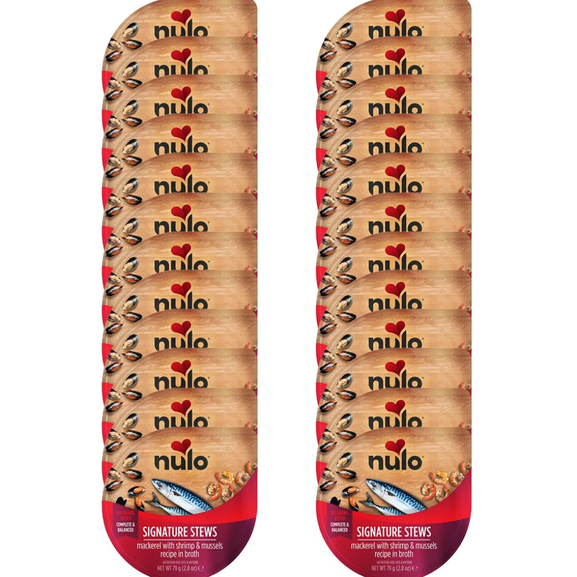 Nulo Signature Stews Cat makrilli, katkarapu & simpukat 79 g