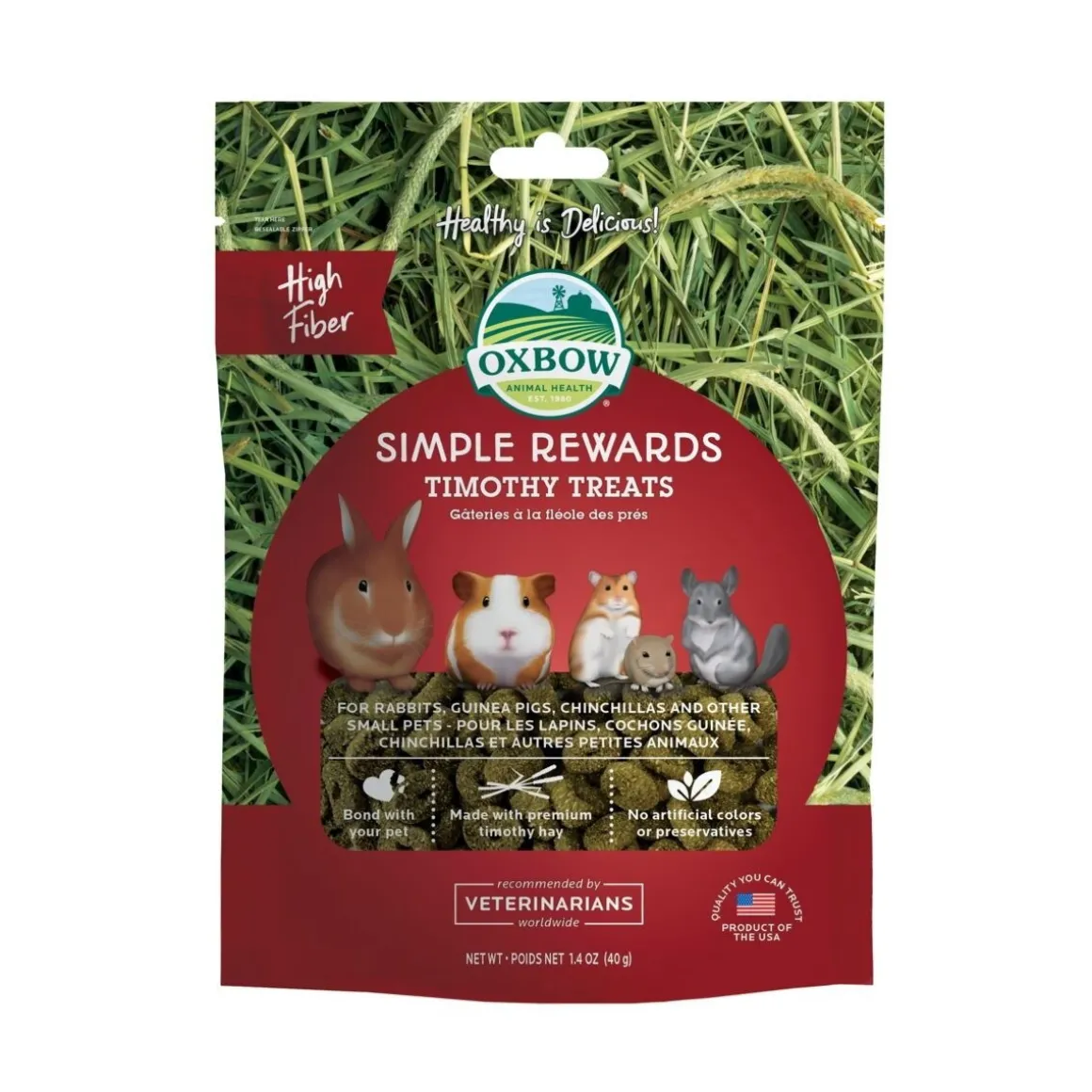 Oxbow Simple Rewards timothy treats 40g