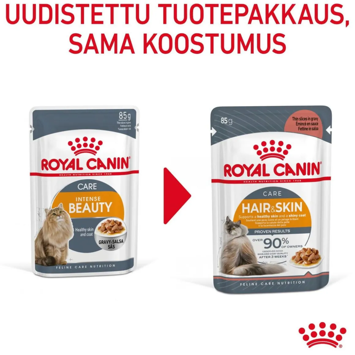Royal Canin Hair & Skin Care Gravy 85g, 48-pack