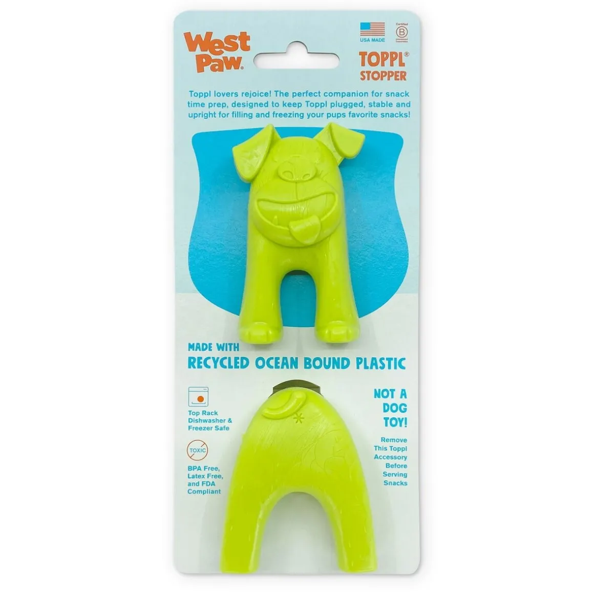 West Paw Toppl Stopper vihreä